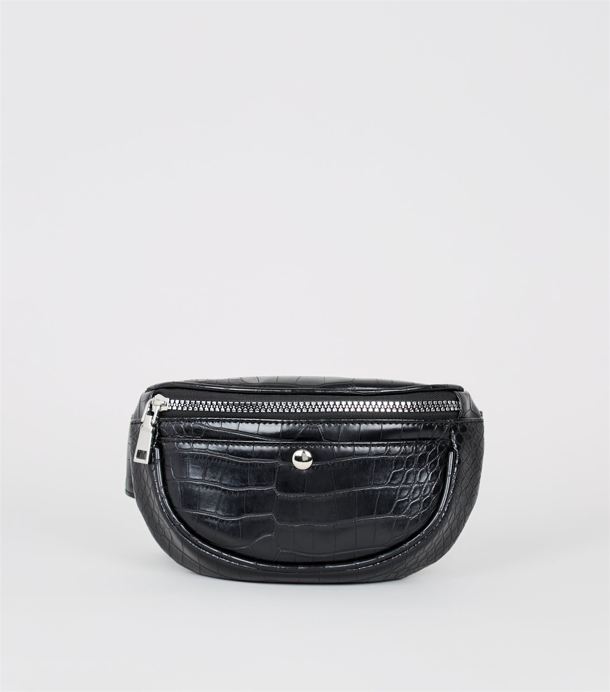 PZB26067 black-faux-croc-bum-bag