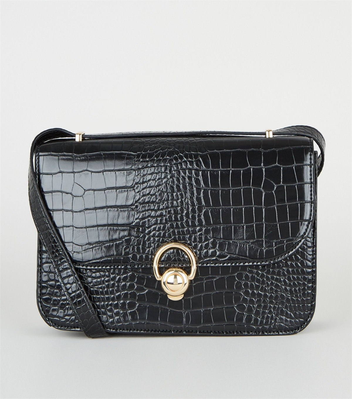 PZB26079 black-faux-croc-shoulder-bag