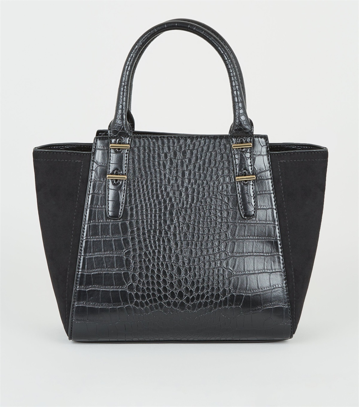 PZB26080 black-faux-croc-small-tote-bag