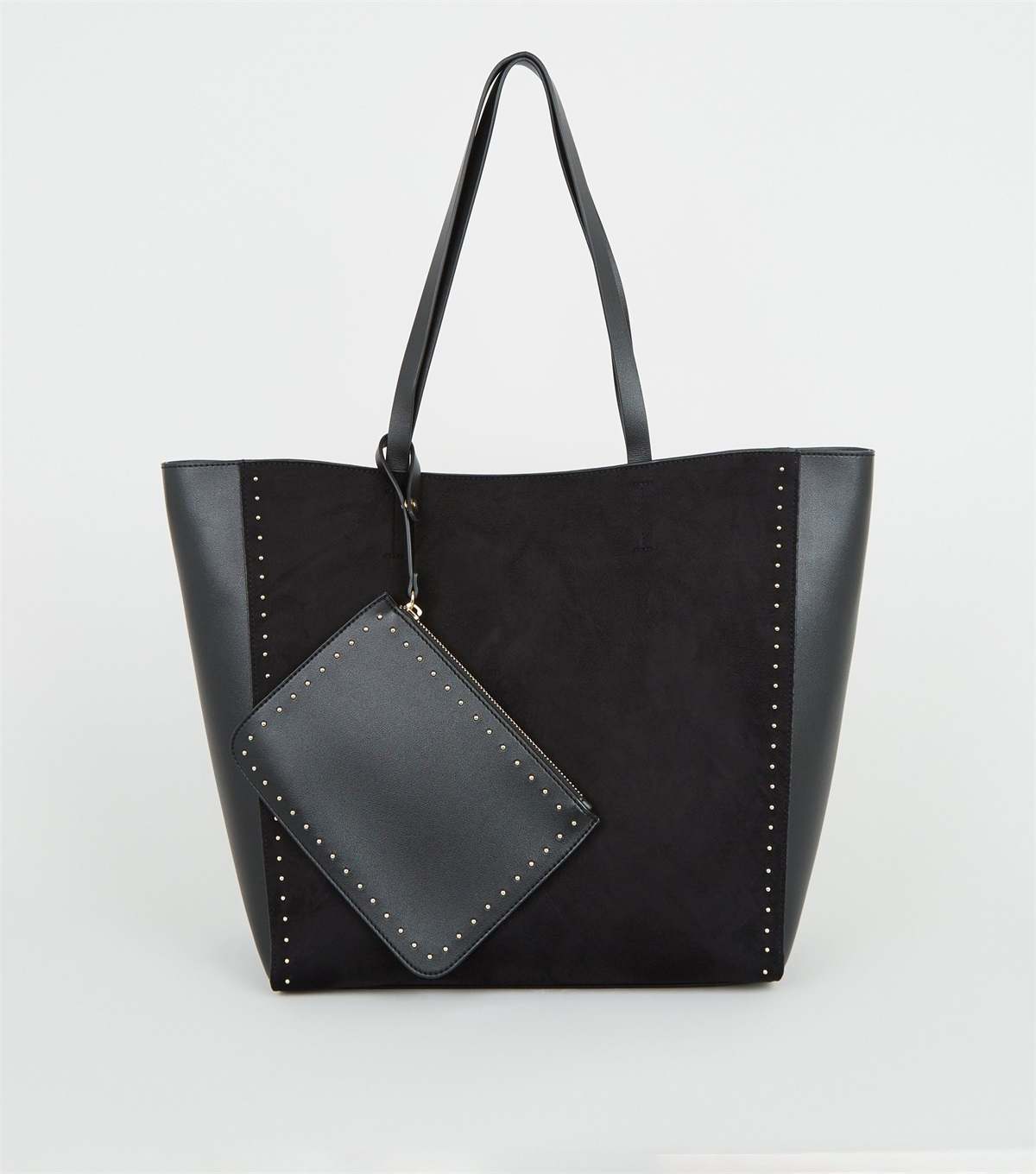 PZB260112 black-leather-look-studded-tote-bag