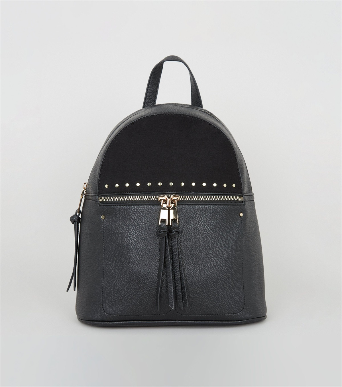 PZB260111 black-leather-look-studded-backpack