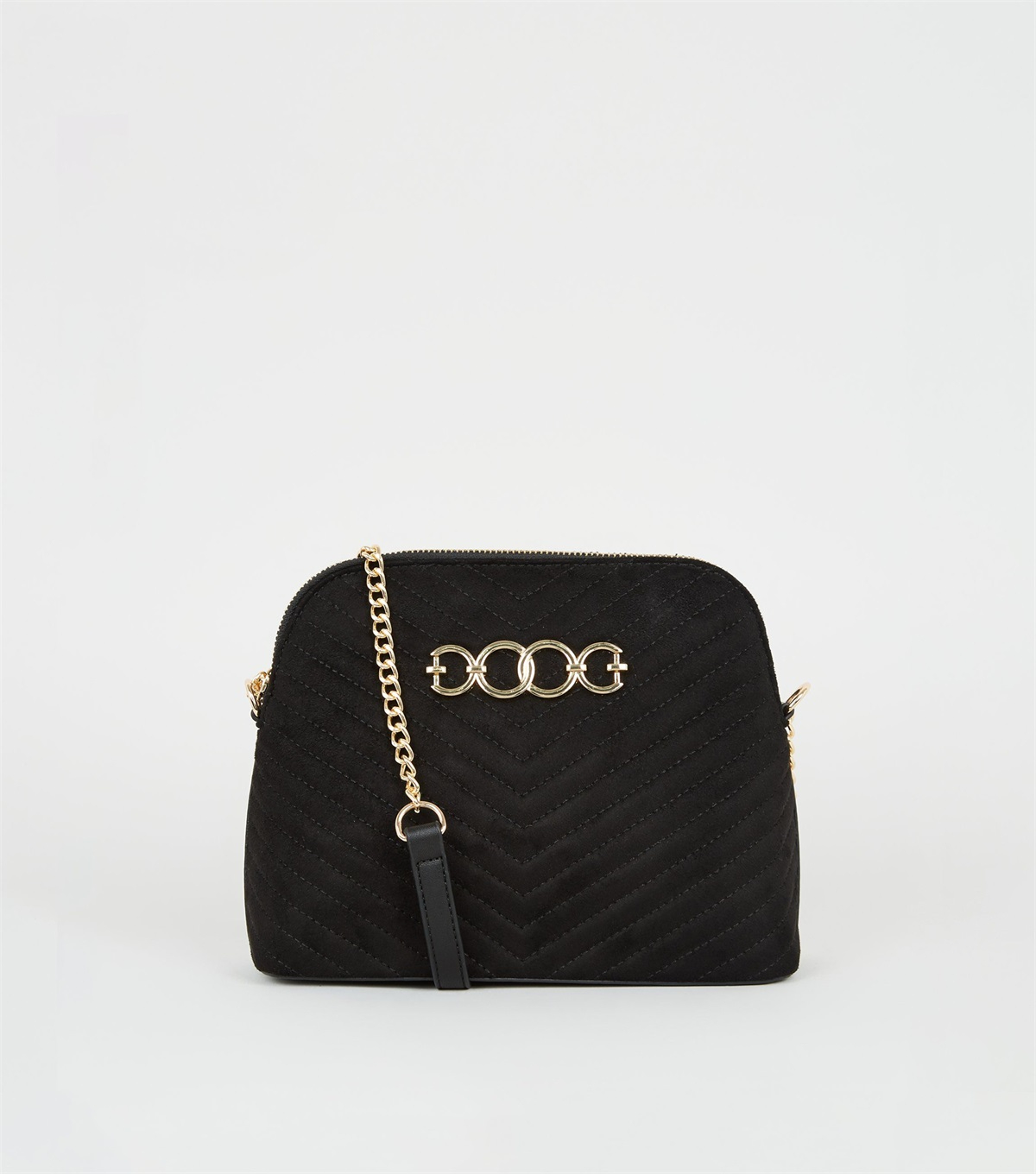 PZB260125 black-quilted-suedette-cross-body-bag