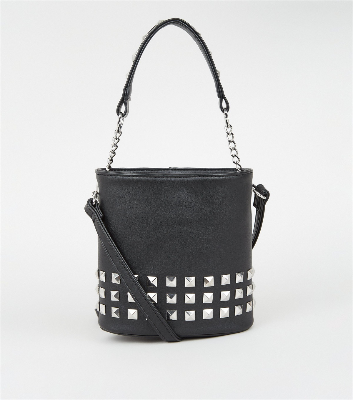 PZB260133 black-studded-cross-body-bucket-bag