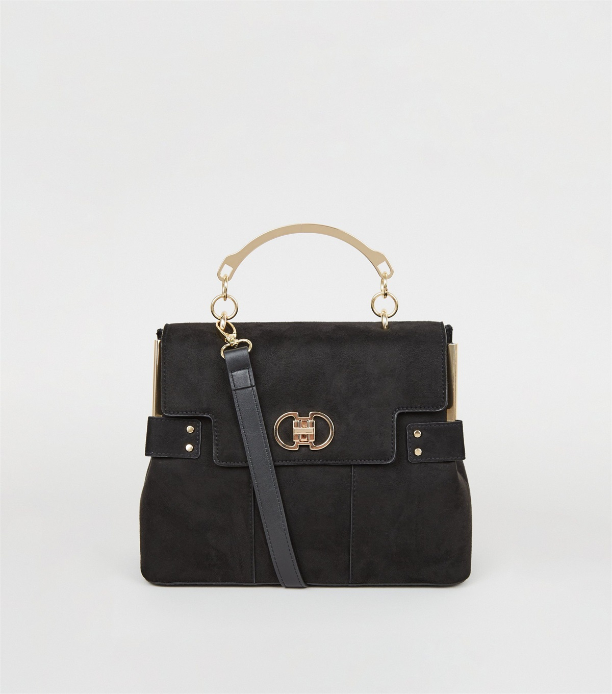 PZB260147 black-suedette-top-handle-shoulder-bag