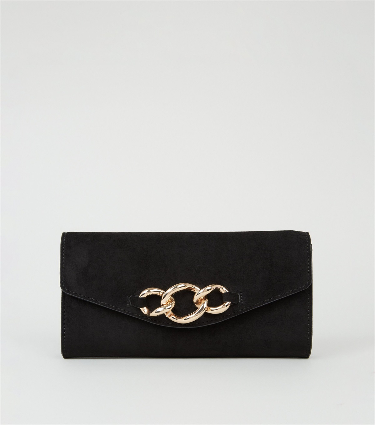 PZB260137 black-suedette-chunky-chain-clutch-bag