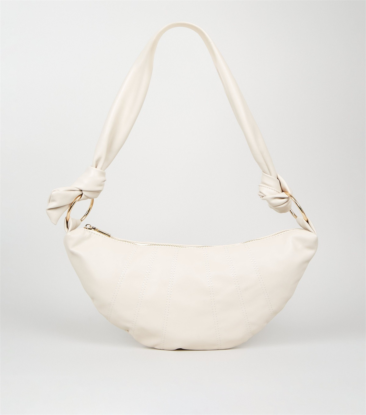 PZB260171 cream-leather-look-knot-handle-bum-bag