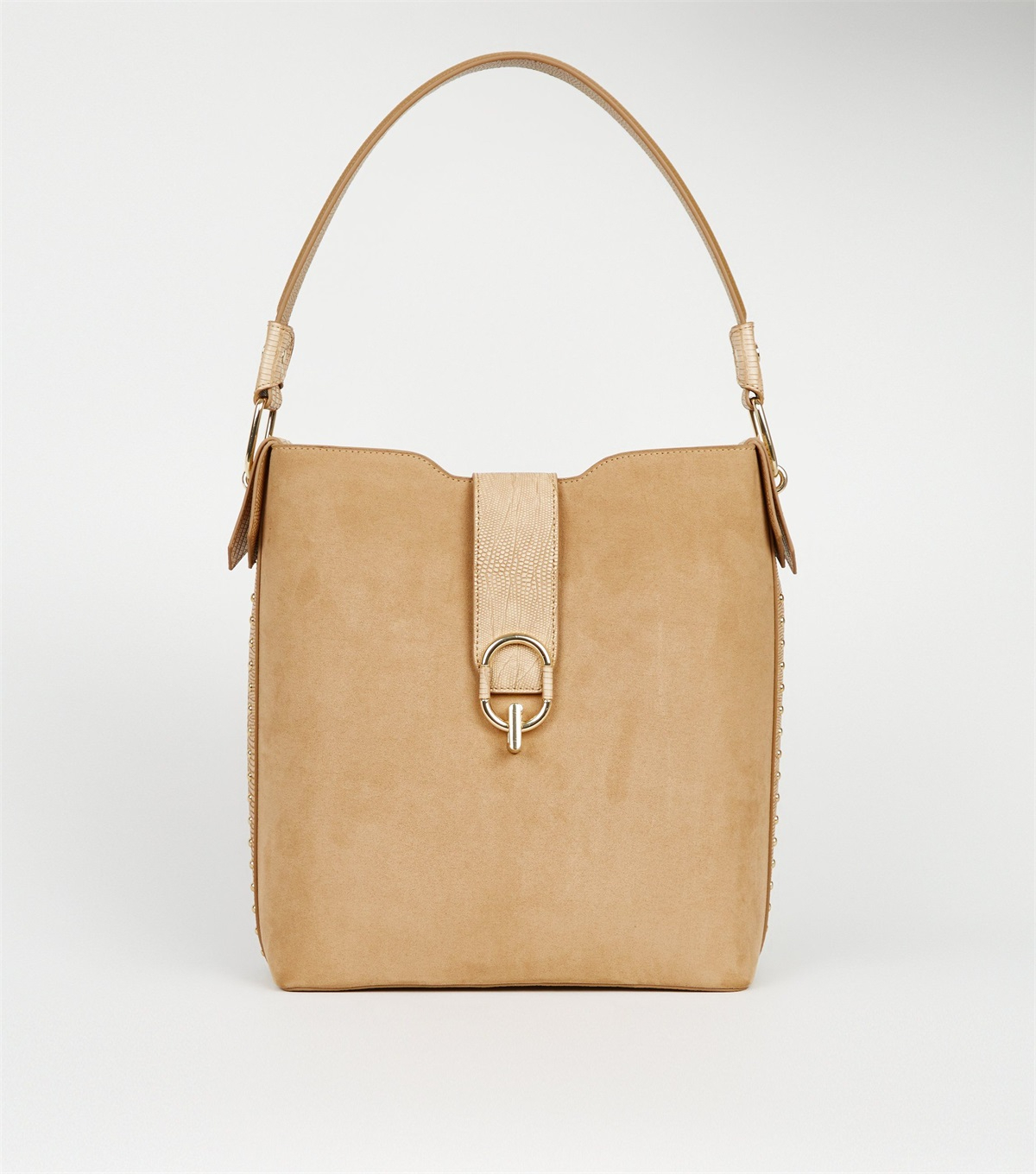 PZB260163 camel-leather-look-side-stud-tote-bag