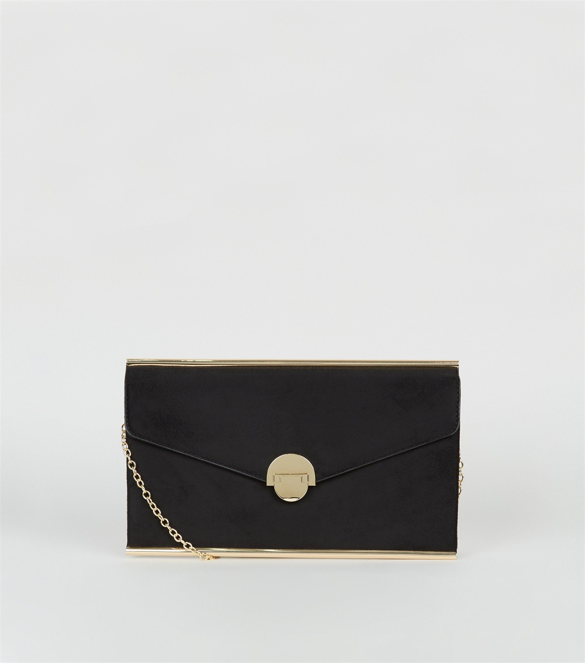 PZB260140 black-suedette-envelope-clutch-bag