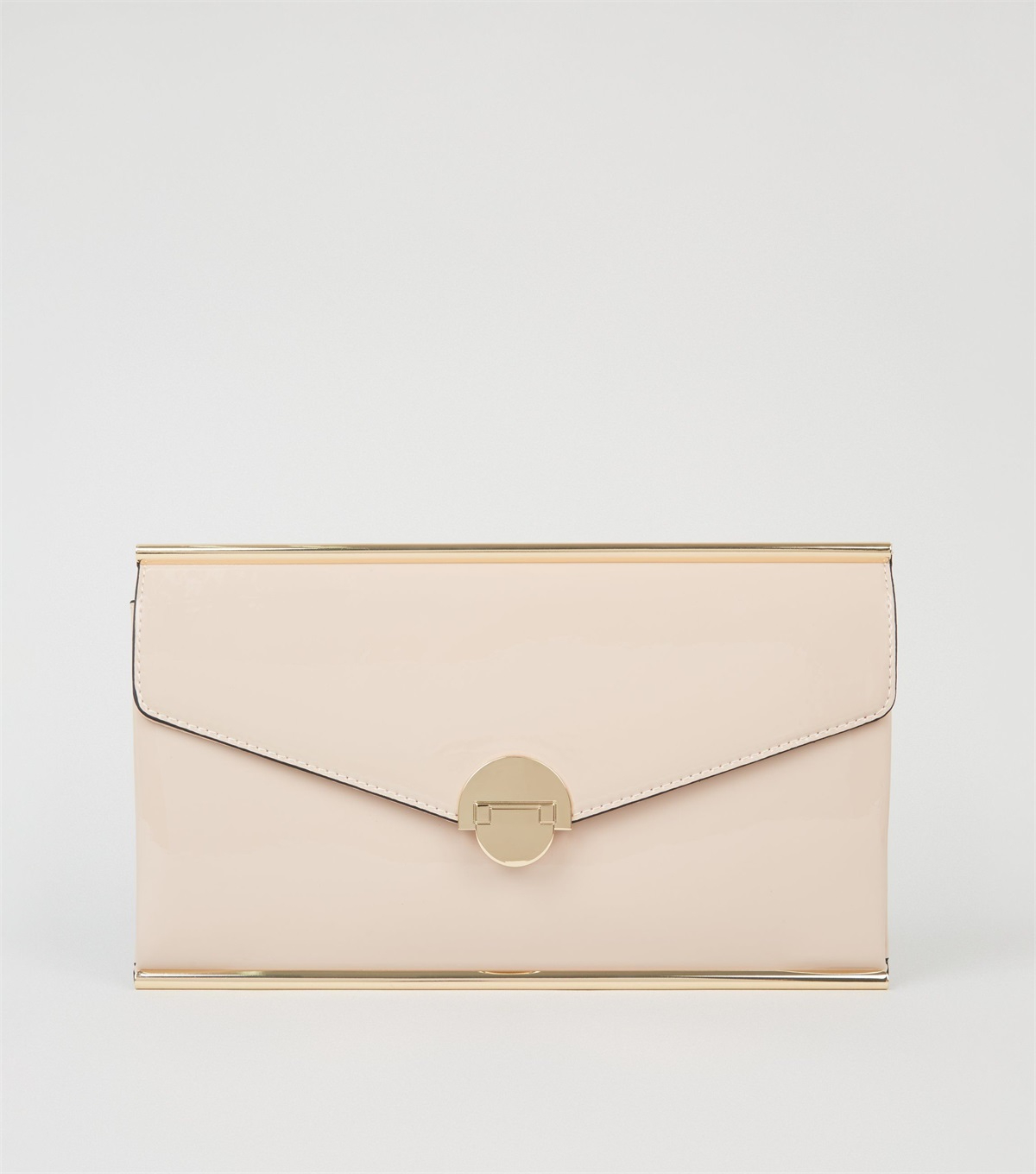 PZB260172 cream-patent-metal-trim-clutch