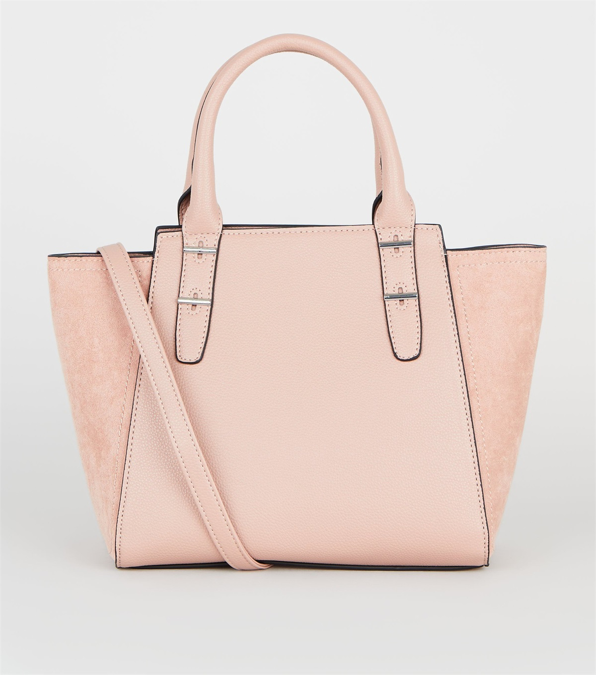 PZB260174 cream-suedette-panel-small-tote-bag