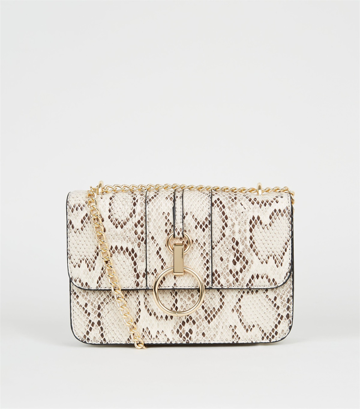 PZB260154 brown-faux-snake-chain-shoulder-bag