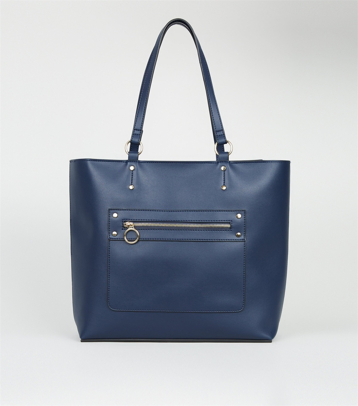 PZB260196 navy-leather-look-tote-bag