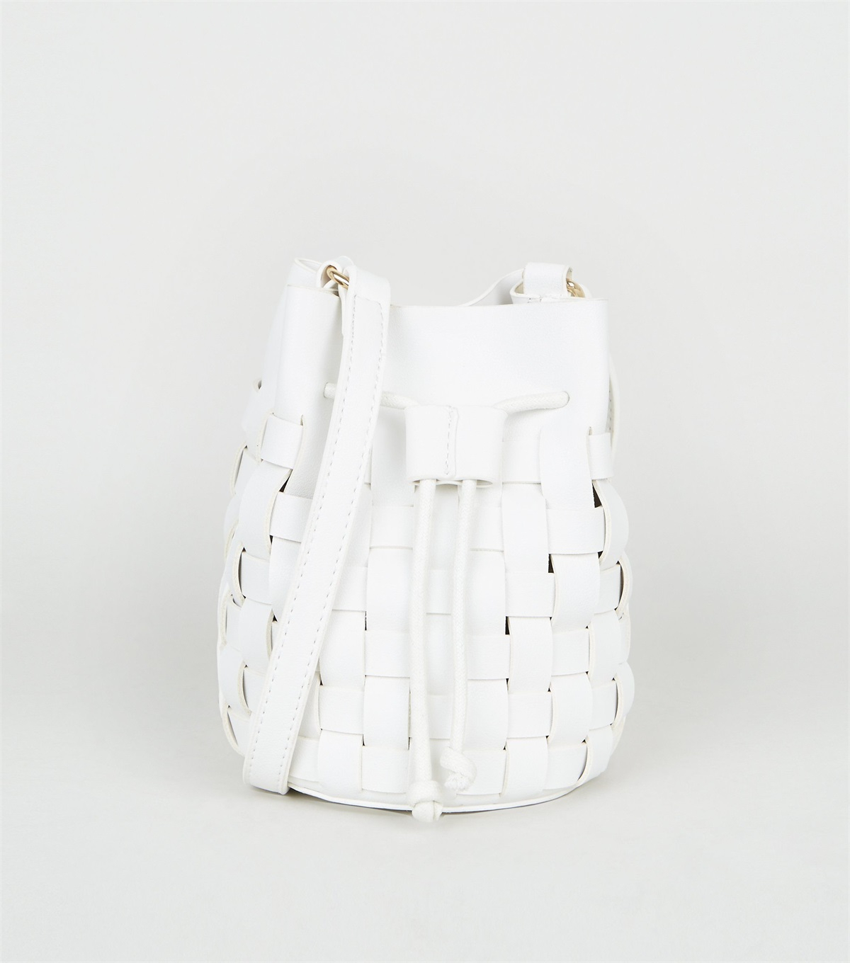 PZB260275 white-woven-leather-look-mini-bucket-shoulder-bag