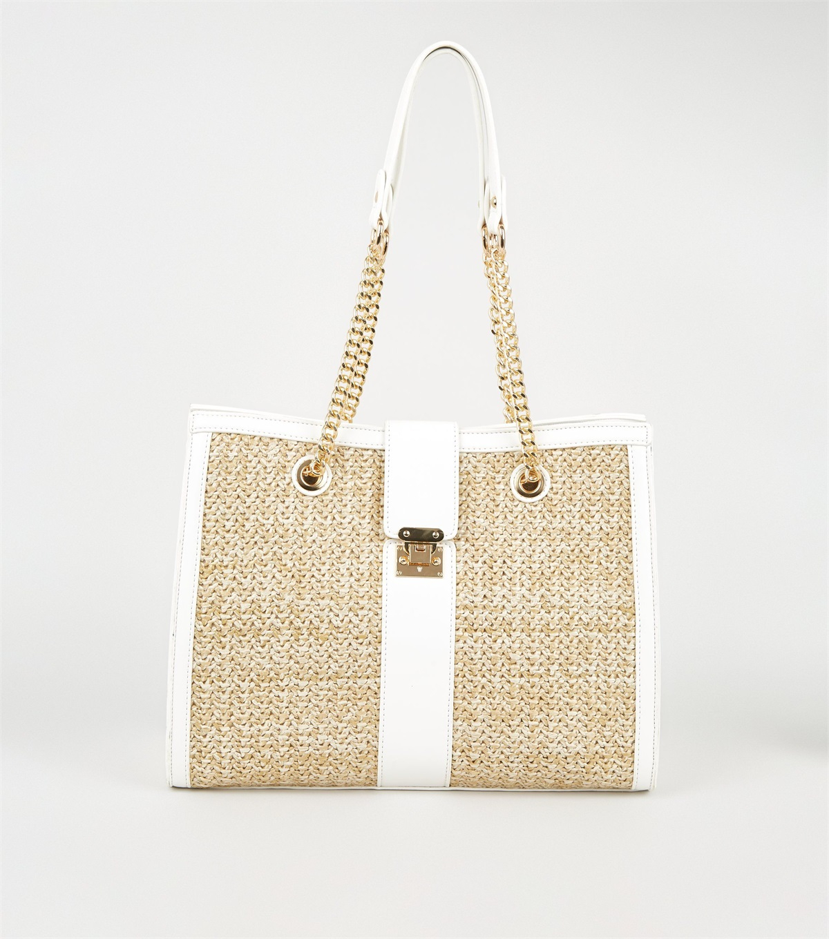 PZB260274 white-straw-effect-structured-tote-bag